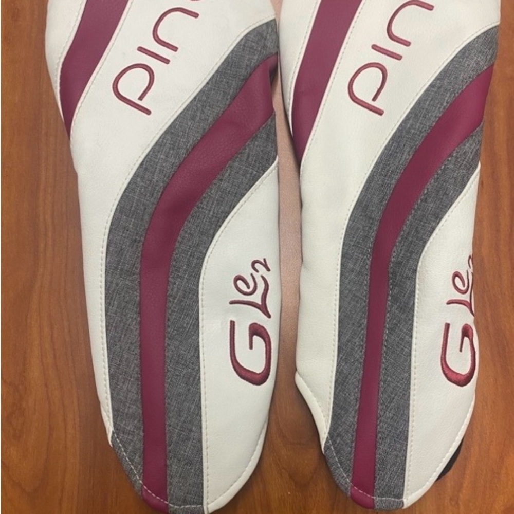Ping G Le2  Head Cover White,  Berry, Gray Golf Accessory 2 pc for Clubs